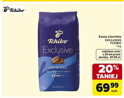 Kawa ziarnista Tchibo Exclusive promocja w Carrefour