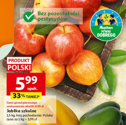Jabłka szkolne promocja w Auchan