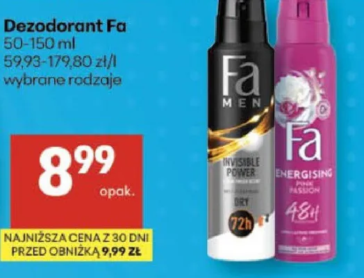 Dezodorant Fa promocja w Delikatesy Centrum