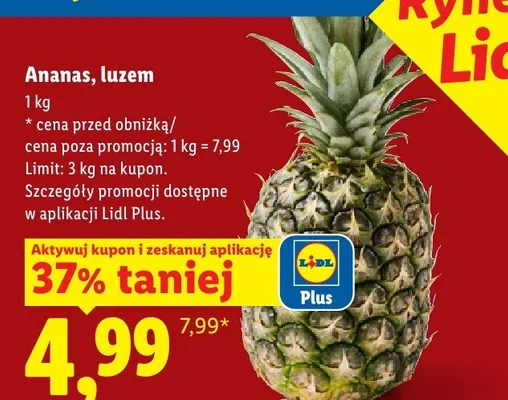 Ananas luzem promocja w Lidl