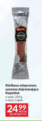 Kiełbasa wieprzowa suszona dojrzewająca Kapotinė Delikatesas promocja w Makro