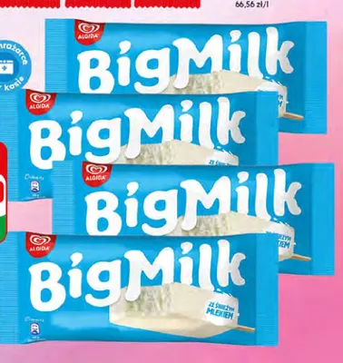 Lody na patyku Big Milk śmietankowe promocja w Dino
