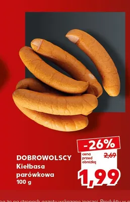 Kiełbasa parówkowa Dobrowolscy promocja w Kaufland