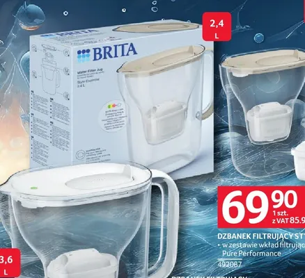 Dzbanek filtrujący Brita Style Essential 2,4 l promocja w Selgros