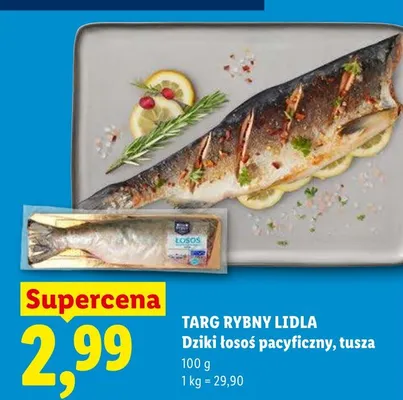 Dziki łosoś pacyficzny tusza Targ Rybny Lidla promocja w Lidl