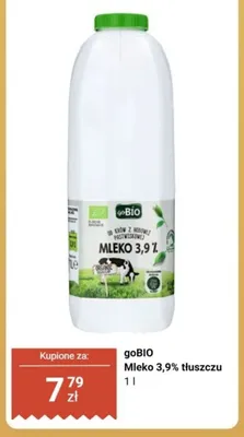 Mleko goBIO 3,9% tłuszczu promocja w Biedronka
