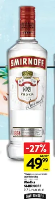 Wódka smirnoff promocja w Intermarche