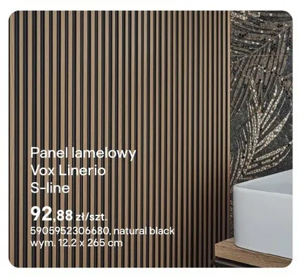 Panel lamelowy Vox Linerio S-line natural black promocja w Castorama