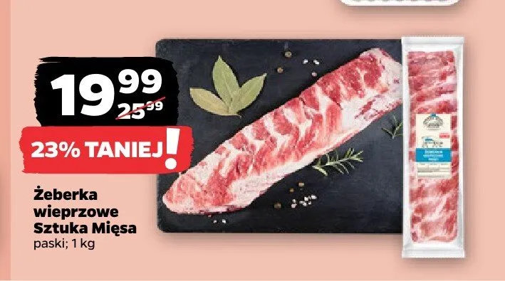 Żeberka wieprzowe Sztuka Mięsa paski promocja w Netto