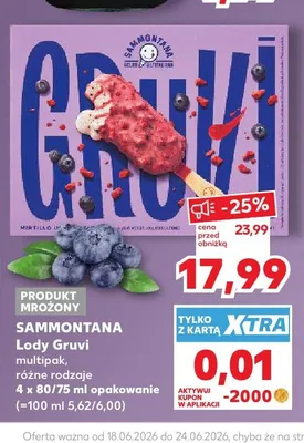 Lody Gruvi Sammontana 4-pak promocja w Kaufland