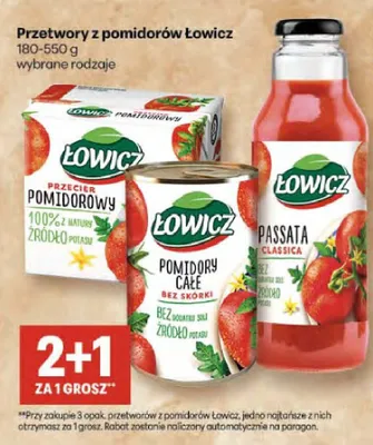 Pomidory całe bez skórki Łowicz promocja w Delikatesy Centrum
