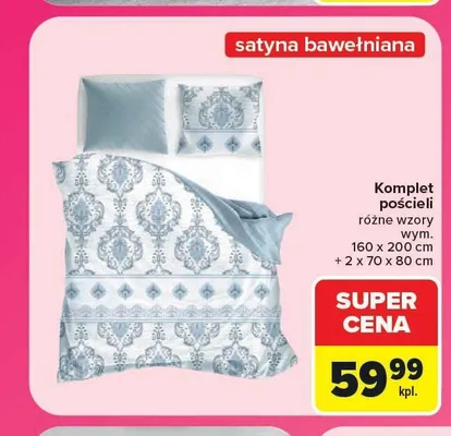 Komplet pościeli satyna bawełniana promocja w Carrefour
