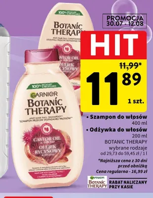 Odżywka do włosów Garnier Botanic Therapy Castor Oil & Almond promocja w Intermarche