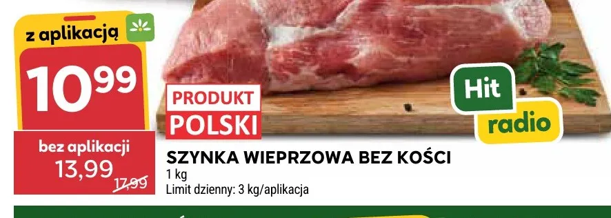Szynka wieprzowa bez kości promocja w Stokrotka