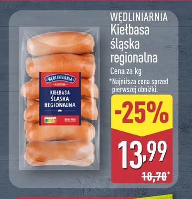 Kiełbasa śląska regionalna Wędliniarnia promocja w Aldi
