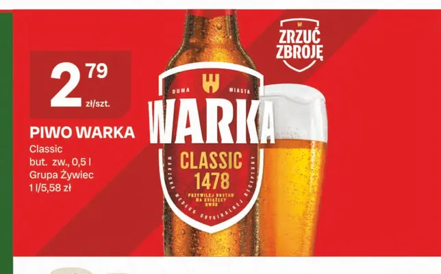 Piwo Warka Classic promocja w Chorten