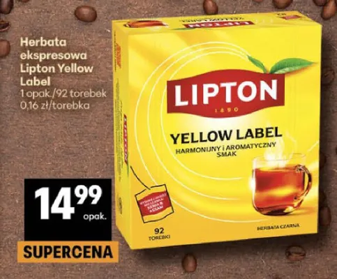 Herbata ekspresowa Lipton Yellow Label promocja w Delikatesy Centrum