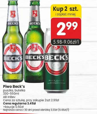 Piwo Beck's puszka butelka AB InBev promocja w Market Point