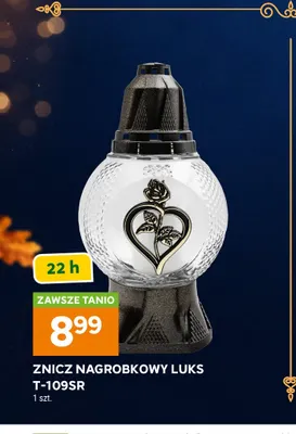 Znicz nagrobkowy Luks T-109SR 22h promocja w Stokrotka