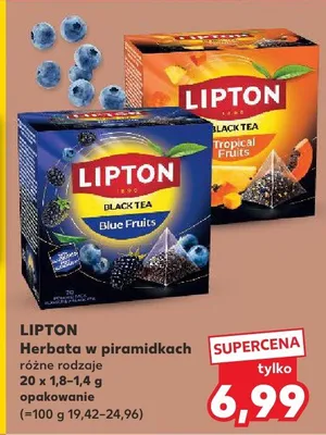 Herbata w piramidkach Black Tea Tropical Fruits Lipton promocja w Kaufland