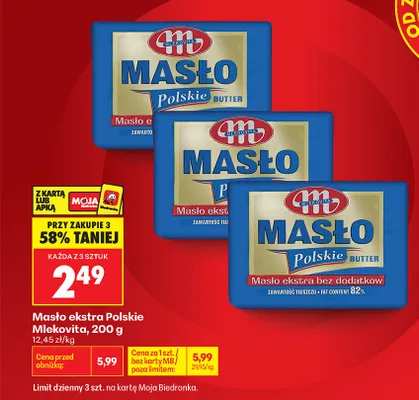 Masło ekstra Polskie Mlekovita promocja w Biedronka