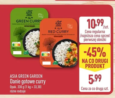 Danie gotowe curry ASIA GREEN GARDEN promocja w Aldi