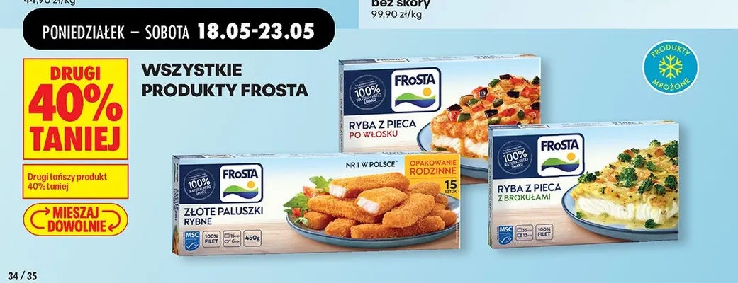 Złote paluszki rybne Frosta promocja w Biedronka