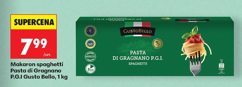 Makaron spaghetti Pasta di Gragnano P.G.I promocja w Biedronka