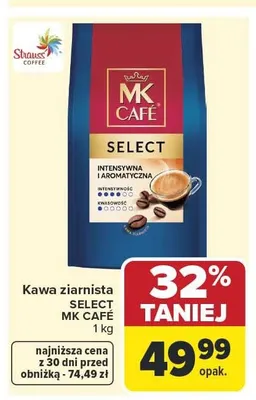 Kawa ziarnista MK Café Select promocja w Carrefour