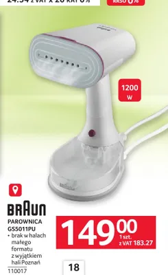 Parownica Braun GS5011PU promocja w Selgros