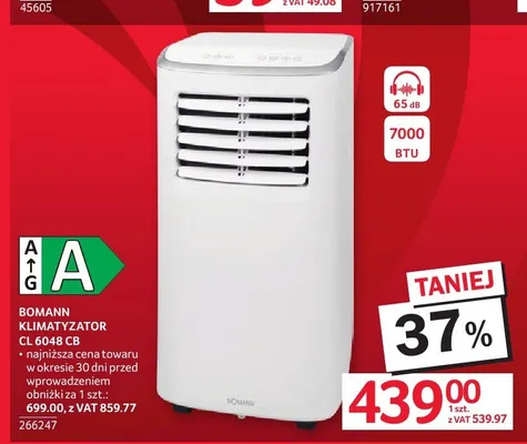 Klimatyzator BOMANN CL 6048 CB 65dB 7000 BTU promocja w Selgros