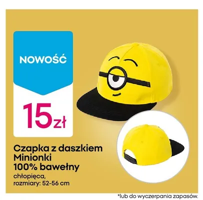 Czapka z daszkiem chłopięca Minions promocja w Pepco