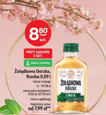 Wódka Żołądkowa Gorzka z miętą Rzeźka promocja w Żabka