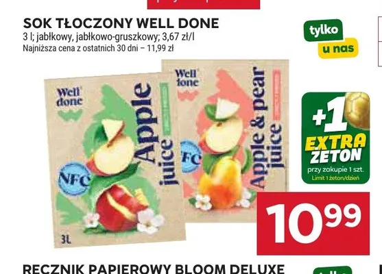 Sok tłoczony jabłkowo-gruszkowy Well Done promocja w Stokrotka