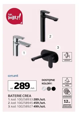 Bateria podtynkowa Cersanit Crea promocja w Komfort