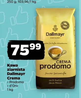 Kawa ziarnista Dallmayr Prodomo promocja w Netto