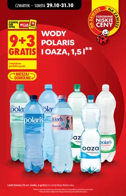 Wody Polaris i Oaza 1,5 l promocja w Biedronka