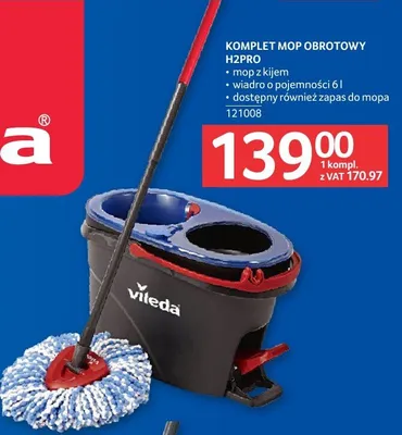 Komplet mop obrotowy H2PRO Vileda promocja w Selgros