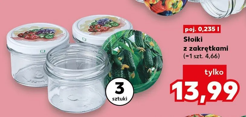 Słoiki z zakrętkami 3-pak 0,235 l promocja w Kaufland