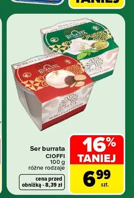 Ser burrata Cioffi promocja w Carrefour