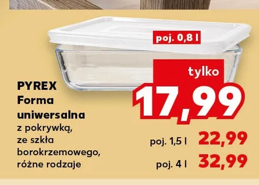 Forma uniwersalna z pokrywką Pyrex 0,8 l promocja w Kaufland