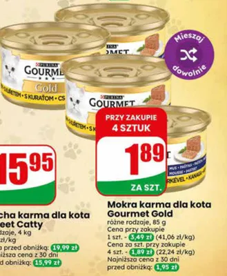 Mokra karma dla kota gourmet gold 85g promocja w Dino