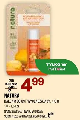 Balsam do ust wygładzający Natura promocja w Drogerie Natura