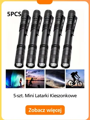 Mini latarki kieszonkowe 5-pak promocja w Temu