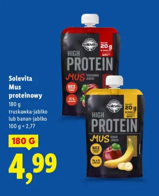 Mus proteinowy truskawka-jabłko  promocja w Lidl