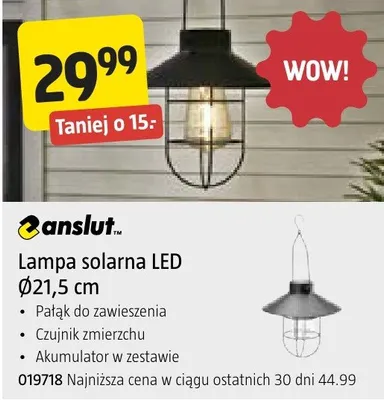 Lampa solarna LED Ø21,5 cm promocja w Jula