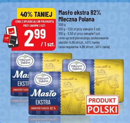 Masło ekstra 82% Mleczna Polana promocja w POLOmarket