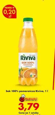 Sok pomarańcza Riviva 100% promocja w Biedronka