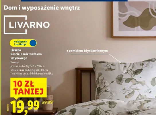 Pościel z mikrowłókna satynowego 140x200cm promocja w Lidl
