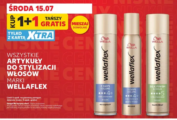 Lakier do włosów Wellaflex Silk Finish & Hold Ultra Strong Hold promocja w Kaufland